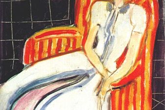 Simone in Striped Armchair