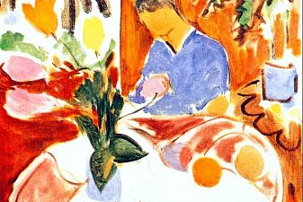 Small Interior with Round Marble Table