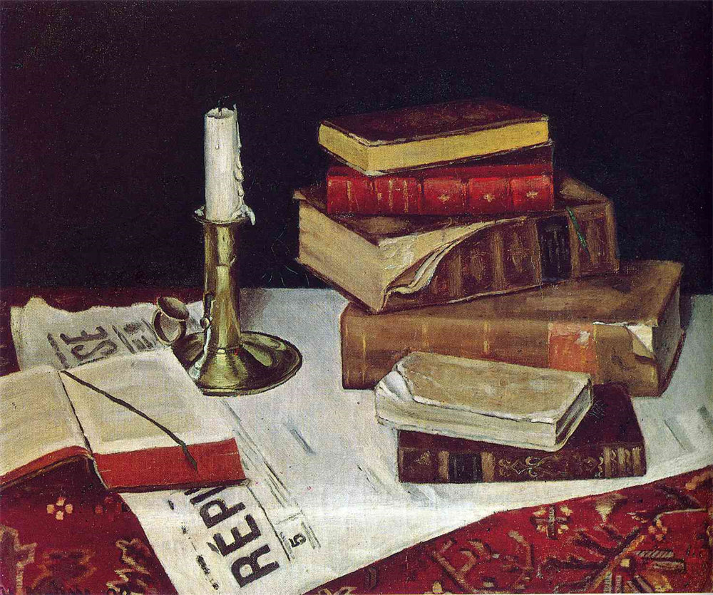 Still Life with Books and Candle 