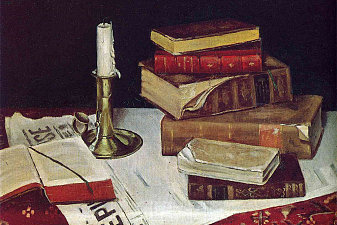 Still Life with Books and Candle