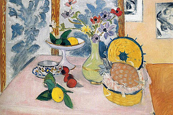 Still LIfe, Pineapples, Fruit Bowl, Fruit, Vase of Anemones