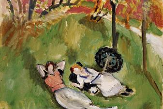 Two Figures Reclining in a Landscape