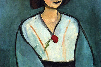 Woman in Green with a Carnation