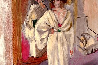 Woman in White in Front of a Mirror