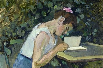 Woman Reading in a Garden