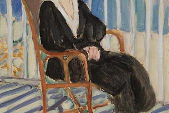 Young Girl on a Balcony over the Ocean