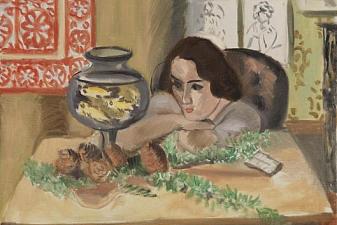 Young Woman Before An Aquarium