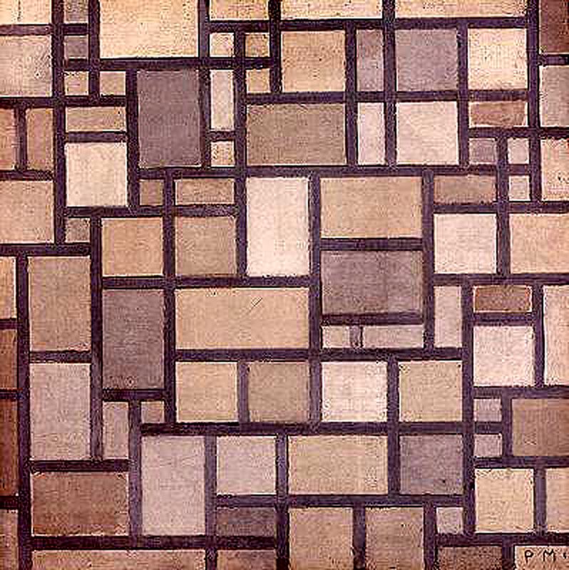 Composition: Light Color Planes with Grey Contours 