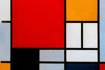 Composition with Large Red Plane, Yellow, Black, Gray and Blue