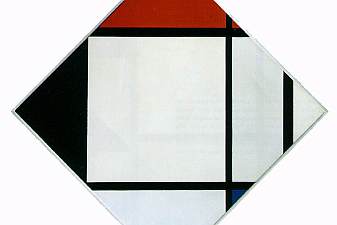Lozenge Composition with Red, Black,Blue and Yellow