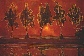 Trees by the Gein at Moonrise