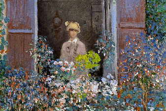 Camille Monet at the Window, Argentuile