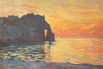 Etretat, Cliff of d`Aval, Sunset