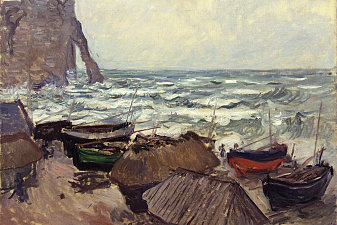 Fishing Boats on the Beach at Etretat