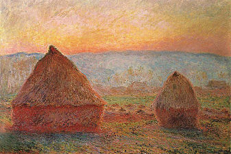 Grainstacks at Giverny, Sunset