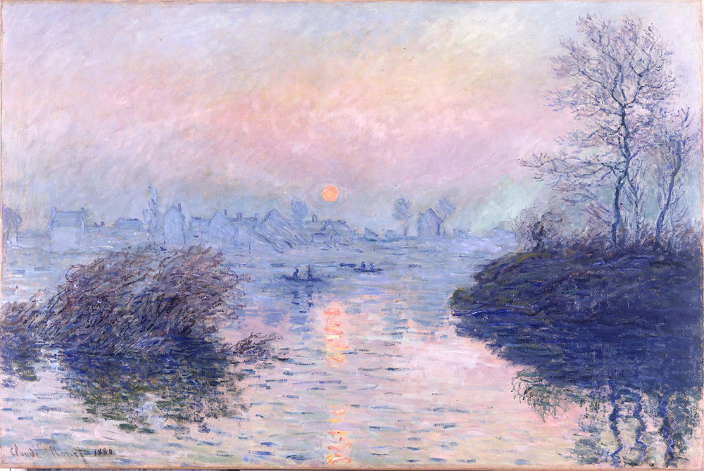 Sunset on the Seine at Lavacourt, Winter Effect 
