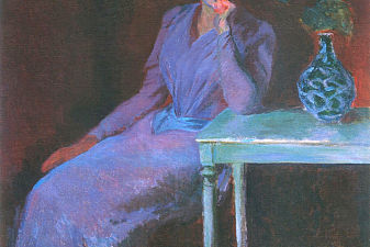 Portrait of Suzanne Hoschede with Sunflowers