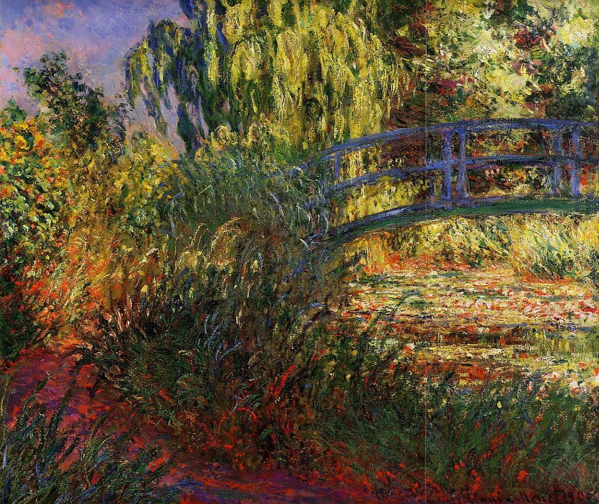 The Japanese Bridge (The Water-Lily Pond and Path by the Water)