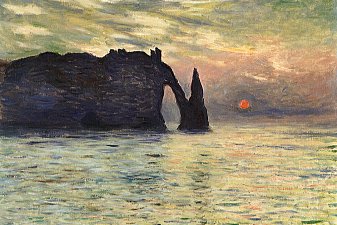 The Manneport, Cliff at Etretat, Sunset