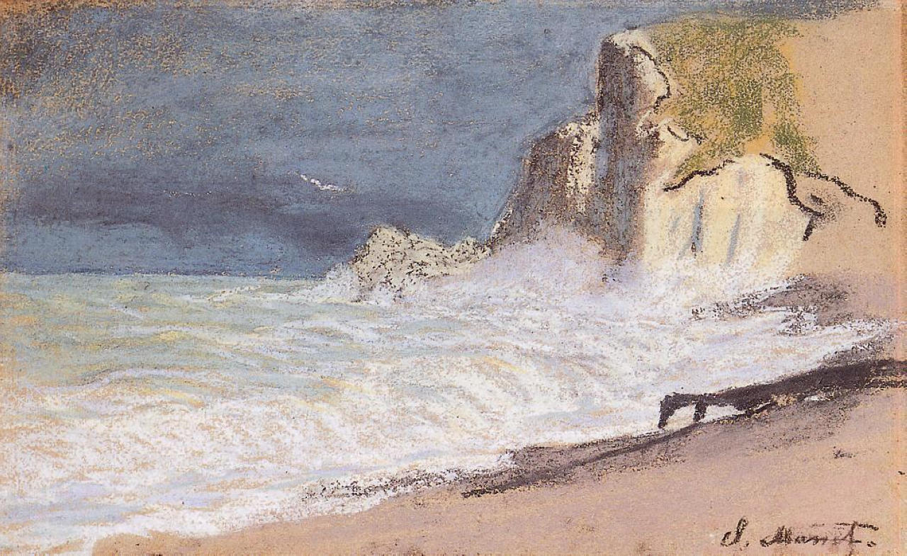 The Manneport, Etretat - Amont Cliff, Rough Weather