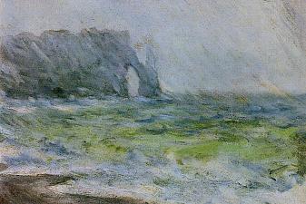 The Manneport, Etretat in the Rain