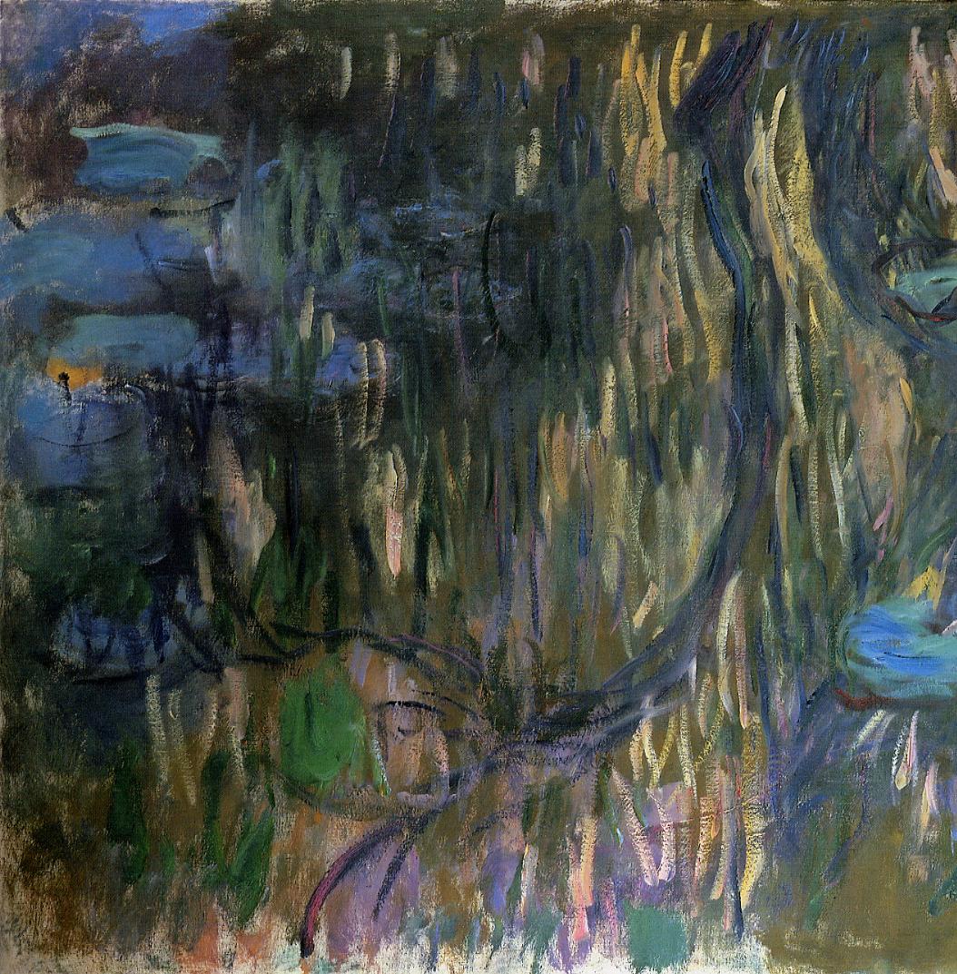Water Lilies, Reflections of Weeping Willows (left half) 