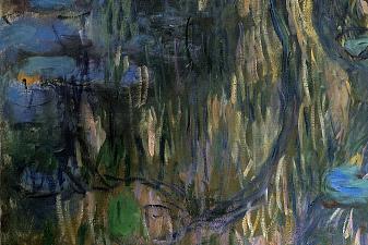 Water Lilies, Reflections of Weeping Willows (left half)