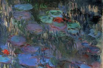 Water Lilies, Reflections of Weeping Willows (right half)