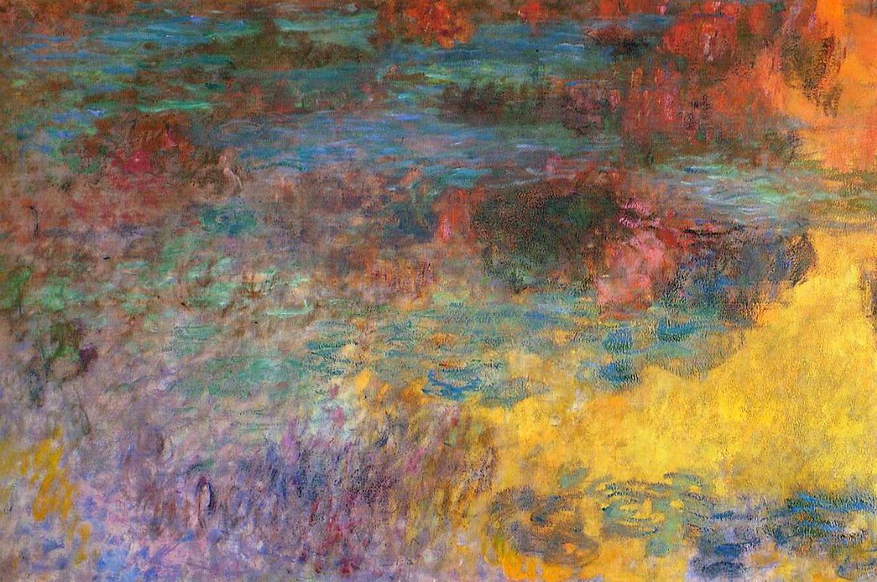 Water Lily Pond, Evening (left panel) 