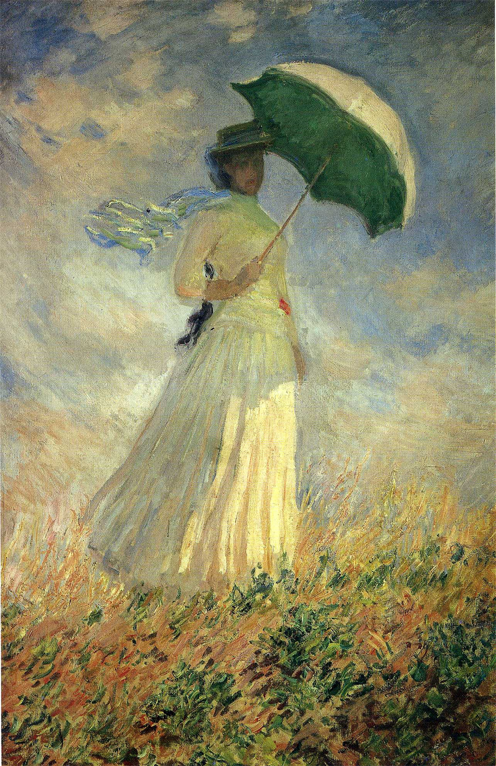 Woman with a Parasol, Facing Right (also known as Study of a Figure Outdoors (Facing Right)) 