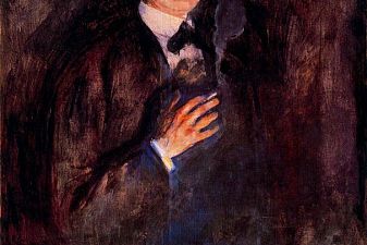 Self-Portrait with Burning Cigarette