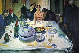 The Wedding of the Bohemian, Munch Seated on the Far Left