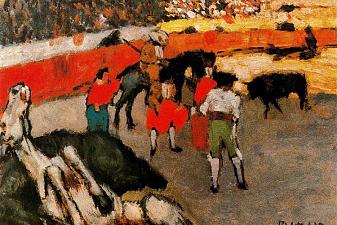 Bullfight scene