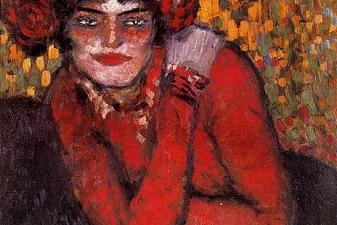 Pierreuse with her hand on her shoulder