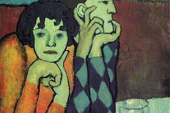 Two acrobats (Harlequin and his companion)