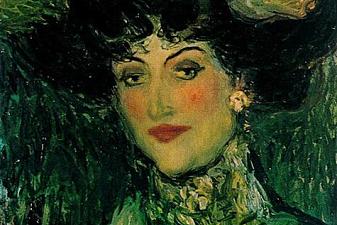 Woman with feathered hat