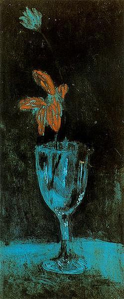 A blue vase