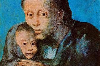 Mother and son with handkerchief