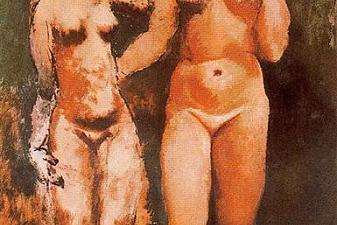 Two nude women