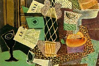 Glass and bottle of straw rum