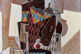 Harlequin with violin