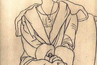 Olga in a hat with feather