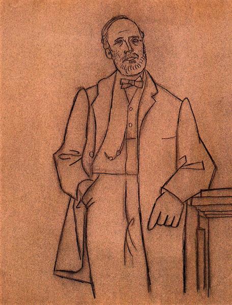 Portrait of bearded man leaning on cradle 