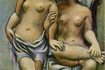 Two nude women