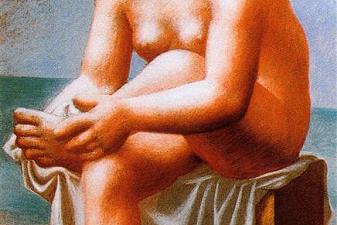 Seated Nude drying her feet