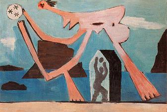 Ballplayers on the beach