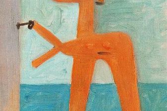 Bather opening a cabin