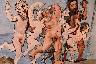 Silenus dancing in company