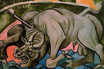 Dying bull