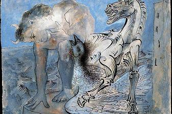 Faun, horse and bird